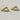 Non-tarnish, waterproof 18kt gold plated triangle shaped huggie style earrings with clear cz stones. Unique style and shape earrings. They can be worn with any outfit and can complement almost any necklace style.