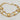 18kt gold stainless steel double chain bracelet with alternating sun and moon charms. Non-tarnish and waterproof. 