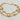 18kt gold stainless steel double chain bracelet with alternating sun and moon charms. Non-tarnish and waterproof. 