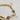 18kt gold stainless steel linked chain with labradorite or moonstone gemstones. Clasp closure, half inch extension, and oblong pendant.