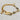18kt gold stainless steel linked chain with labradorite or moonstone gemstones. Clasp closure, half inch extension, and oblong pendant.