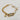 18kt gold stainless steel linked chain with labradorite or moonstone gemstones. Clasp closure, half inch extension, and oblong pendant.