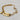 18kt gold stainless steel linked chain with labradorite or moonstone gemstones. Clasp closure, half inch extension, and oblong pendant.