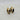 A pair of small gold hoop earrings with a glossy black curved inlay design