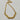 A gold plated necklace featuring a multi-link chain with elongated rectangular bars.