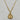 A gold pendant necklace featuring a circular medallion with an angel and heart design, accented with small clear cz stones.