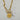 18kt gold plated over stainless steel. Large gold medallion, a dangling silver heart, a dangling cz gold heart, and a round clear cz circle charm on a chunky chain. Chunky statement necklace. Unique jewelry style.